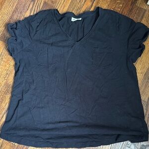 Style & Co. Black Short Sleeve V-Neck Tee